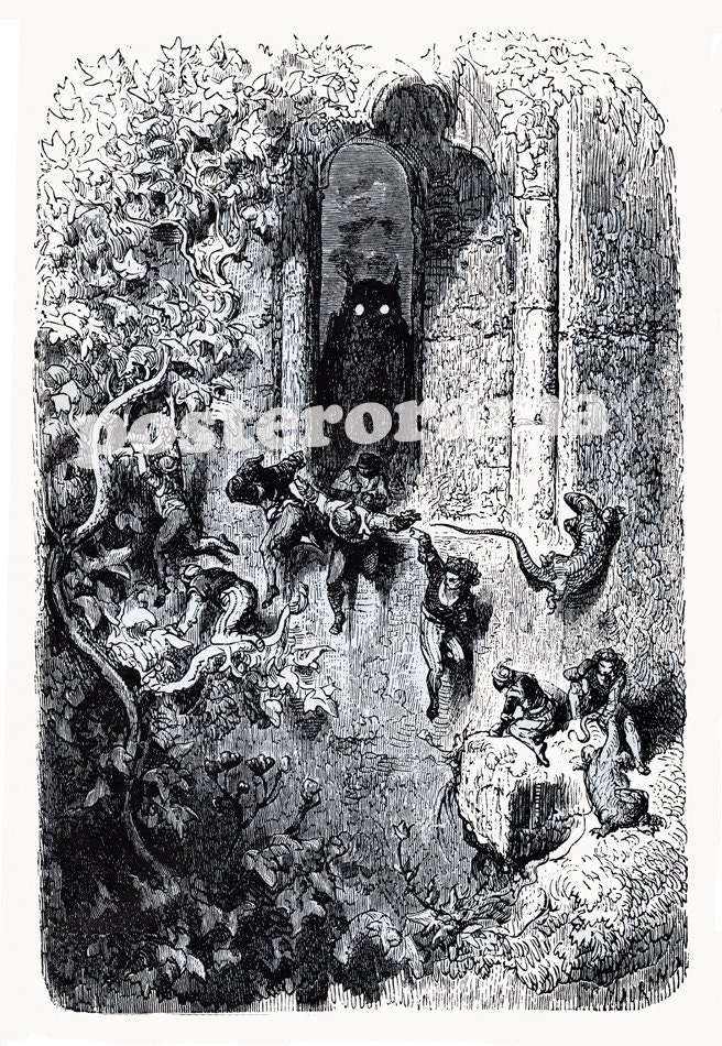 Fairy Folk at their Midnight revels art by Paul Gustave Doré  POSTER large 15 x 22 engraving reproduction Print
