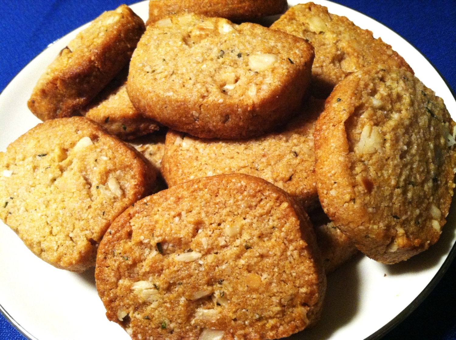 Gluten Free Savory Rosemary Macadamia Nut Shortbread Cookies One Dozen