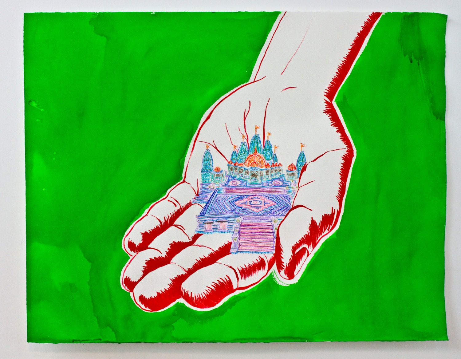 The castle in the hand - original illustration