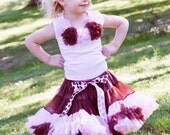 Pink and Brown Multi Super Fluffy Premium Quality Pettiskirt - Birthday - Custom Boutique Clothing - Toddler - Girls - Baby