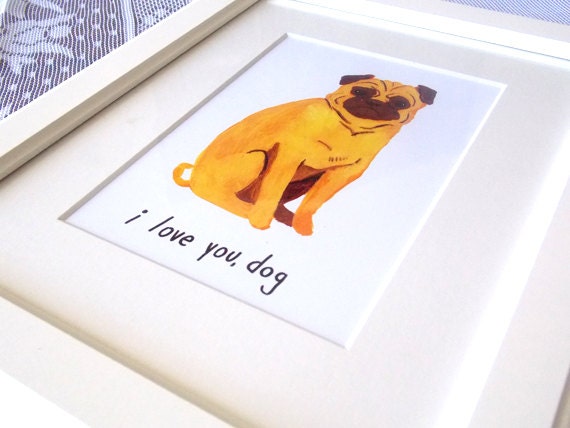 Pug Love Portrait 5x7 Print