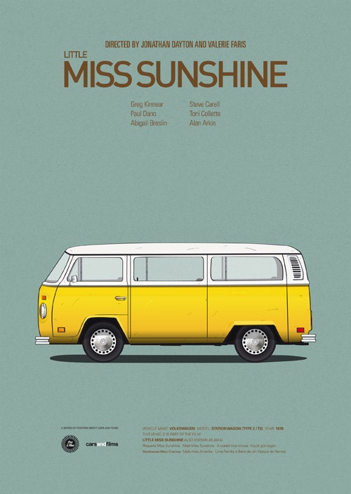 Little Miss Sunshine movie print, poster A4 Cars And Films