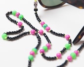 Funky Skull Sunglasses chain green/pink