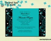 Bridal Wedding Shower Invitations, DIY, PRINTABLE, customizable modern & chic,Tiffany Paisley, event stationery by The Print Pixie.