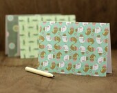 Kind Notecards - Bird Notecard Set, Mustache Stationery Set, Geometric Pattern Note Cards, Grey, Fathers Day (Set of 3)