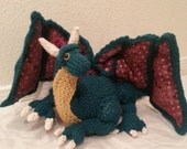Dragon OOAK Soft Sculpture Art, Fantasy Creature, Medieval Dragon, Stuffed Dragon