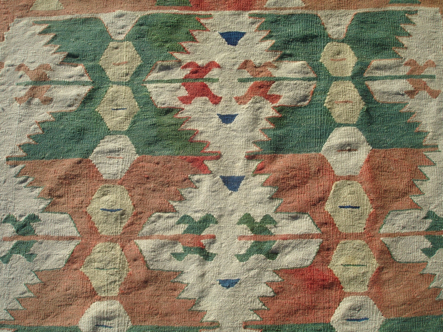Anatolian Turkish (Usak ) Kilim Rug Carpet 62.2"x46.4"(158cmx111cm)