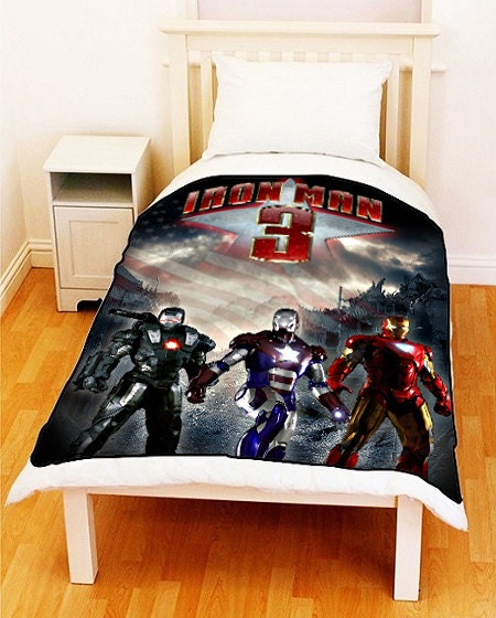 IRON MAN 3 Marvel Movies Tony Stark The Avengers Fleece Blanket Bed Throw Ideal Gift Size 50" x 60"