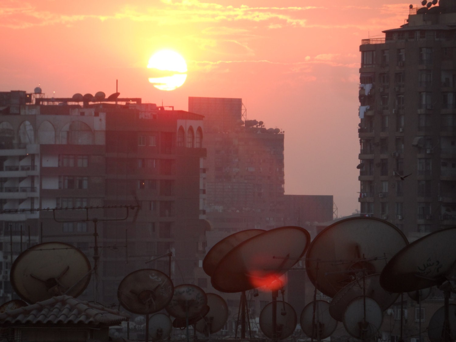 Sunset Over the Rooftops in Central Cairo, Egypt - 1oh1oh1