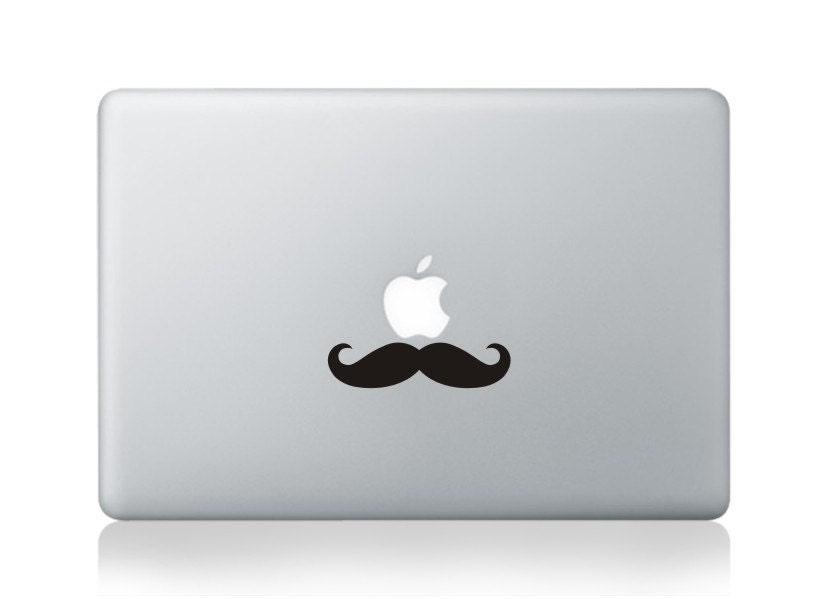 Mustache -- Mac Decal Mac Sticker Macbook Decals Macbook Stickers  Vinyl Decal for Apple Laptop Macbook Pro / Macbook Air / iPad