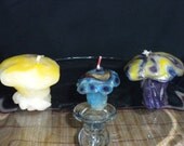 Up to 3 Inches, Cute and Curious Sets of Mushroom Candles. Unscented, Paraffin Wax with Glaze and Handmade.- FREE shipping on Local Pickup