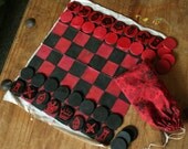 Chess & Checker Set Handpainted "Traditional"