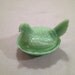 Vintage green jadeite hen on laced nest covered dish