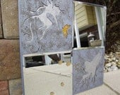 Fairies Wood and Mirror Wall Hanging 12"x12"
