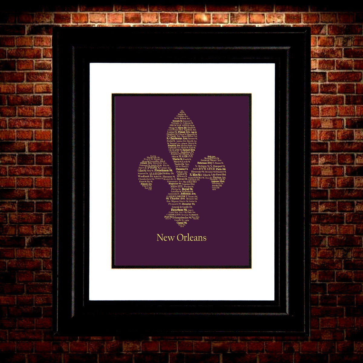 New Orleans Typographic Print - Custom/Personalized Wall Art - 8x10 in., 11x14 in., 16x20 in.