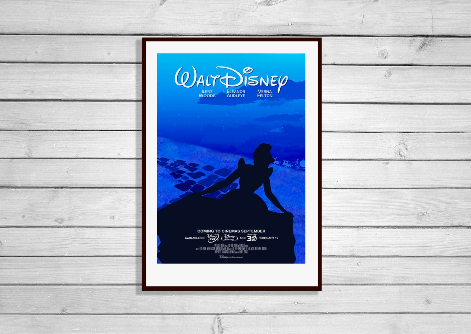 Minimalistic Cinderella Movie Poster A3