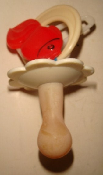 Vintage fantastic Soviet USSR baby's dummy resin plastic  fish design ornate circa 1970