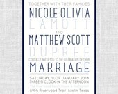 Nicole Custom Wedding Invitation (5x7, Digital Printable File)