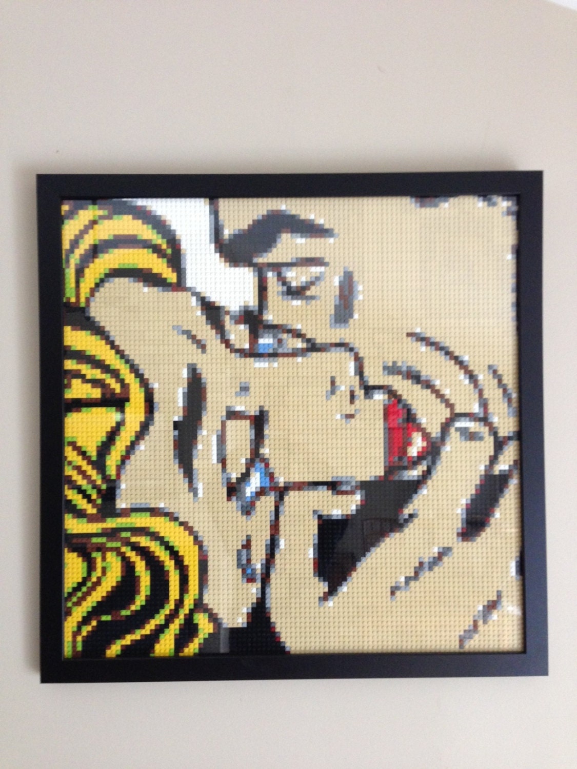 Lego Roy Lichtenstein Kiss Tribute Mosaic Framed Modern Classic Pop Art
