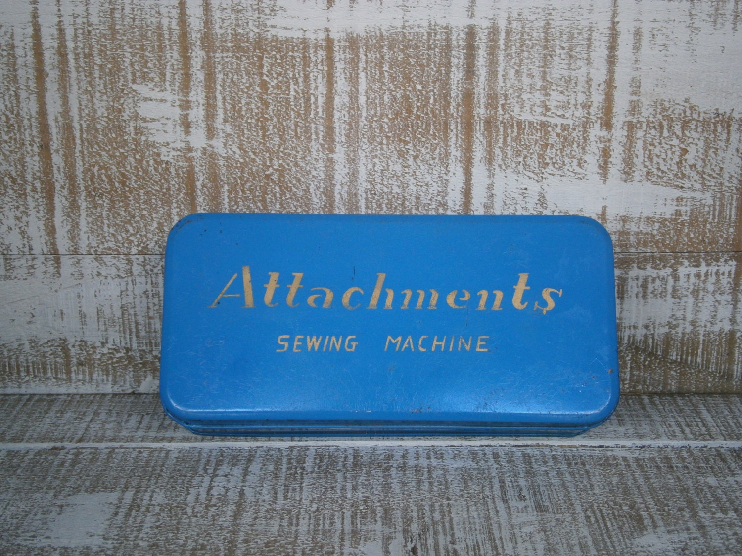 Vintage Sewing Attachments Storage Tin