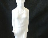 11in Tall White Milk Glass Avon Grecian Goddess Bottle