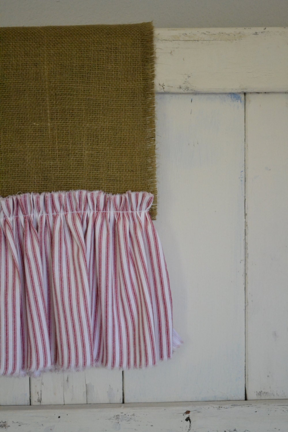FRENCH TICKING & BURLAP Table Runner