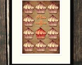 New Muffins - 8.3x11.7" (A4) Digital Typographic Art Print on Satin Paper, Giclee Wall Decor, Kitchen, Poster, Typography