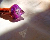 Wand twisted Walnut burl wood Quartz crystal pyramid