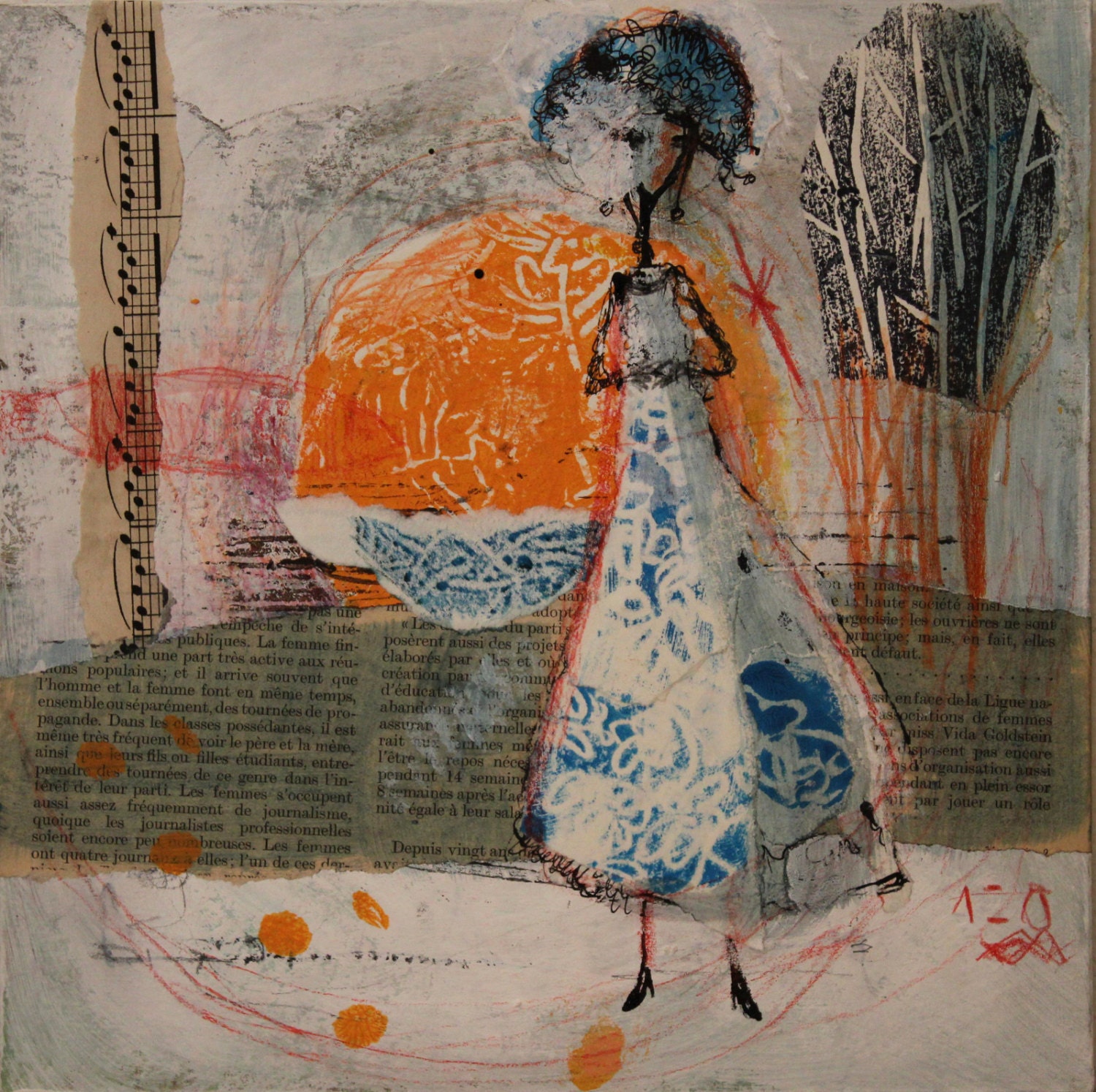 mixed media on cardboard , 22X22cm