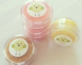 VEGAN CHICK - Delicious Handmade Vegan Lip Scrub - Strawberry Poprocks,  Vanilla Cake Mix, Toasted Coconut, Toasted Marshmallow - 20 ml.