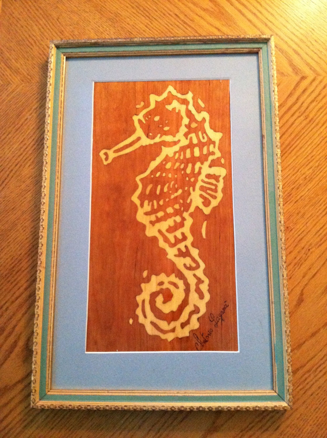 Inlay Seahorse picture - Cavalluccio Marino