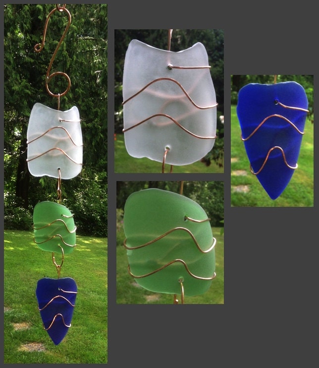 Suncatcher, Stained Glass, Beach Glass, Sea Glass, Copper, Sun Catcher