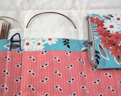 NEW XL 27 pockets total plus zipper pouch. Knitting Crochet Needle Organizer - Interchangeable Knitting Pouch