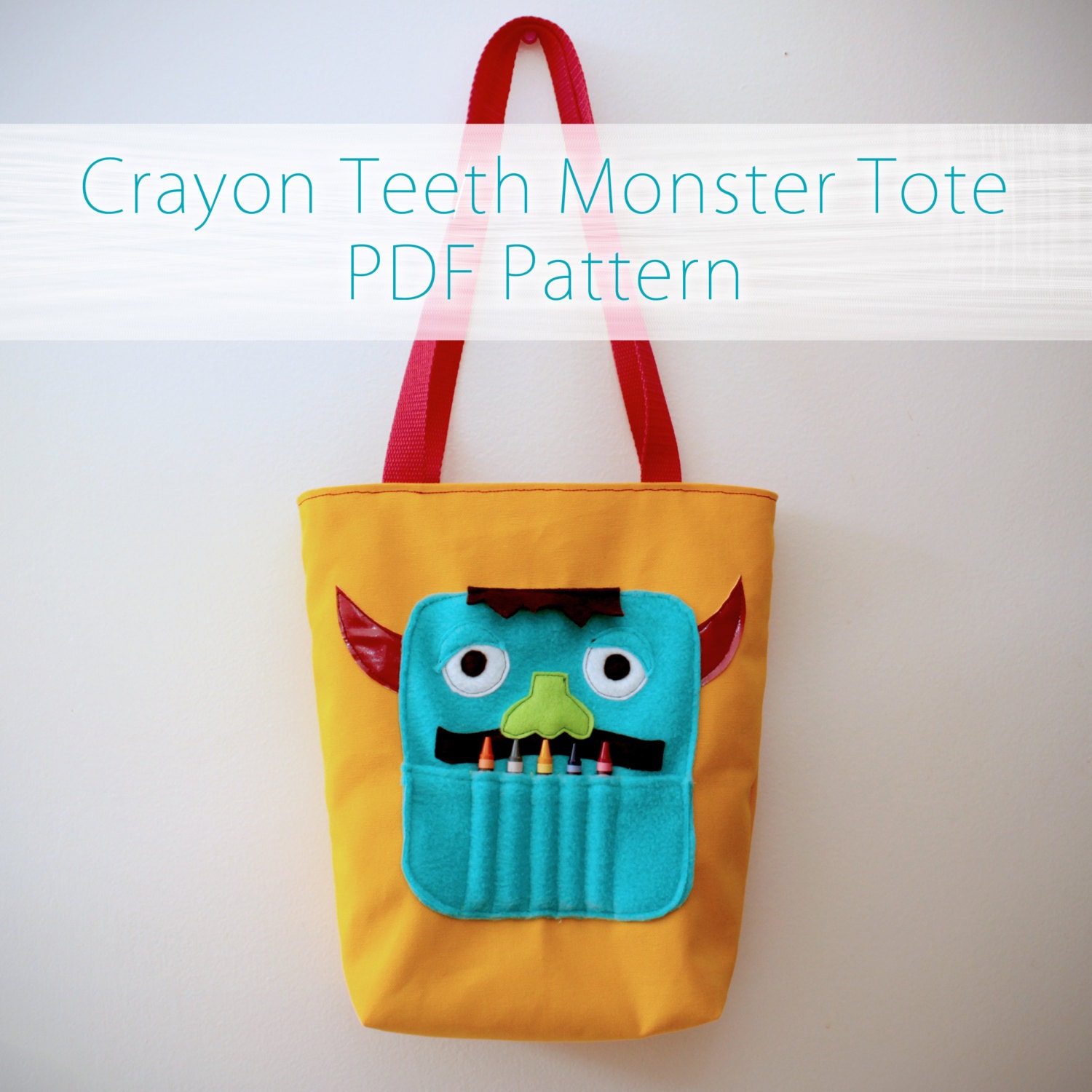 The Original Crayon Teeth Monster Tote PDF Pattern