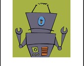 SMALL PRINT, Mr. Roboto II, archival print of original illustration by Anna Tillett Designs