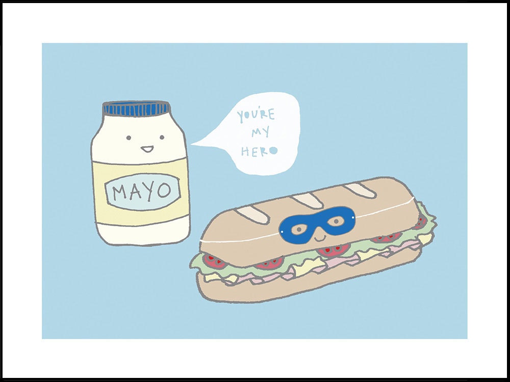 SMALL PRINT, Hero Sub, archival print of original illustration by Anna Tillett Designs