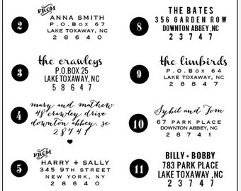 Custom Calligraphy Inspired Address Stamp perfect for wedding invites and more