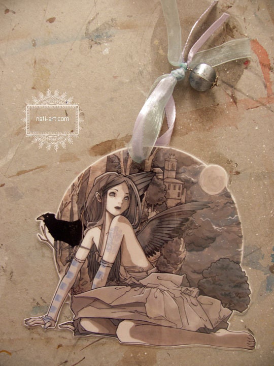 Crow Child - Bookmark - Fantasy - Gothic - Art by Natalia Pierandrei