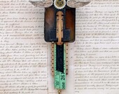 Assemblage Mixed Media Angel Cat