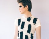 Hand Painted Dashes Organic Tee for Men and Women