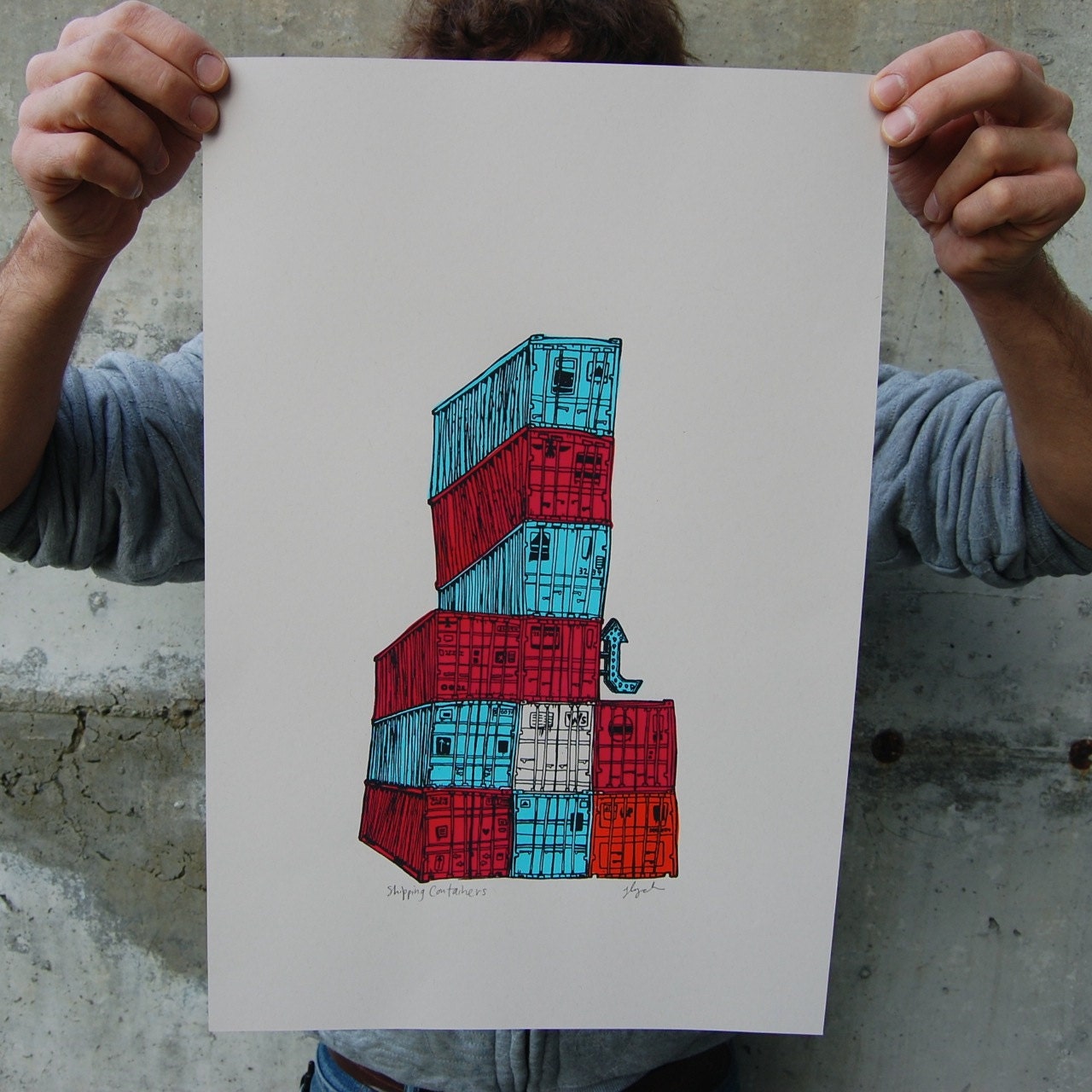 Shipping containers print