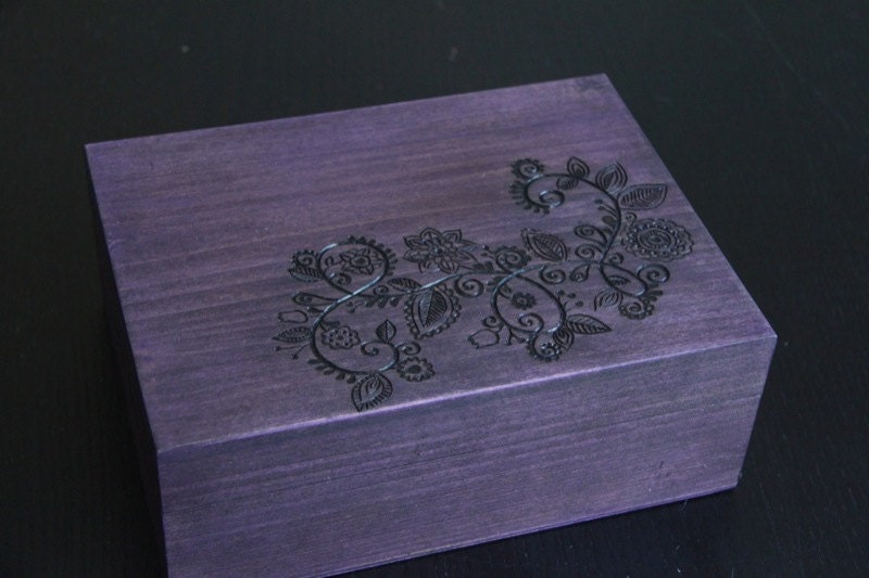 Henna Vines Jewelry Box - Indigo Stain