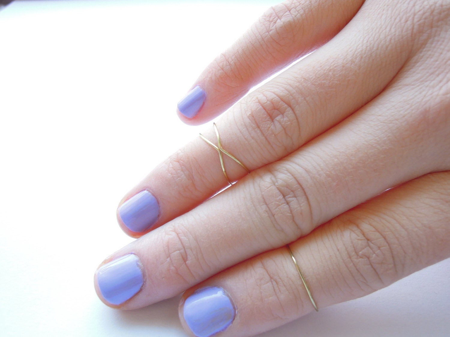 Chevron Mid Finger Knuckle Rings Gold- set of 3