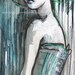 Girl With Corsest 2- Original mixed media painting by Maria Pace-Wynters