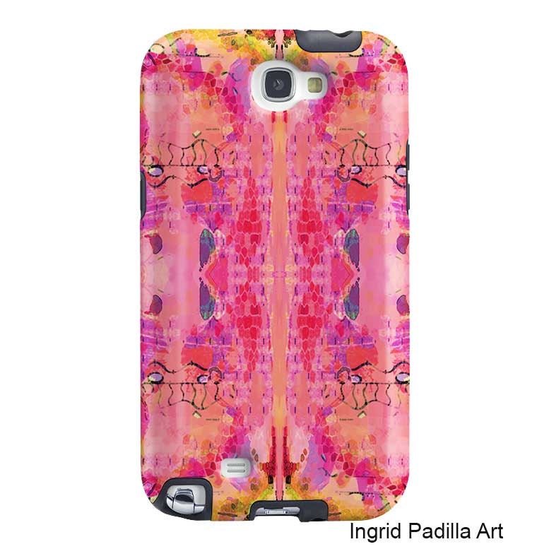 Pink Samsung Galaxy Note 2 Case abstract tough Case - Funky Abstract Art phone cases