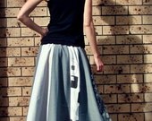 Travelling Gypsy Maxi patchwork Panel Skirt Black White Gray  size Small/Medium