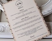 Wedding Menu Card- Rustic Woodland Doe and Buck-Deer
