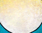 Tranquility - Original Light Reactive Painting - 36x24 inches - Serene Zen Moon, Glows in the Dark