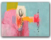 Contemporary Modern Art - an Original Abstract Painting with Embroidery - Feeling Empty