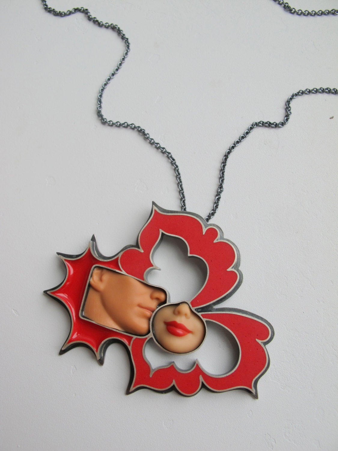 Barbie and Ken doll Kiss Pendant Red Passion